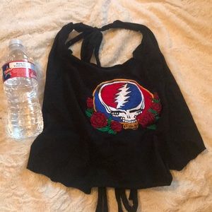 Embroidered Grateful Dead Stealie Halter Top